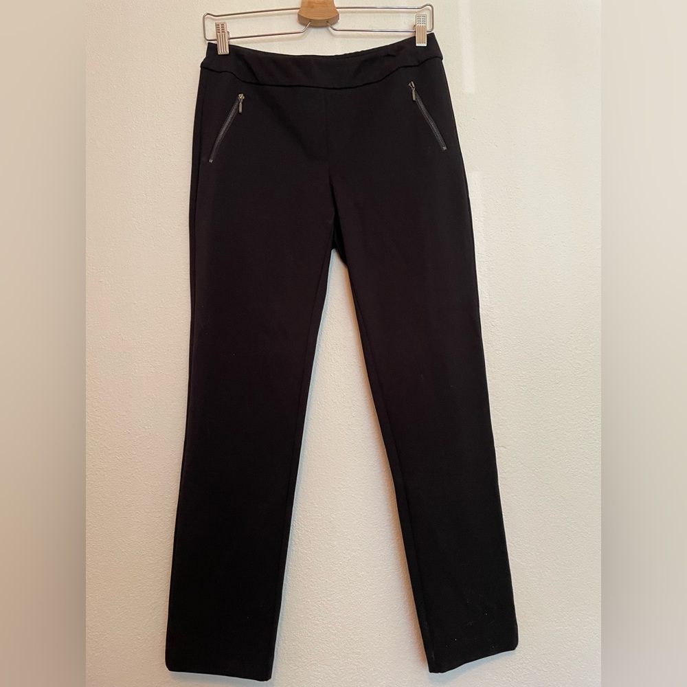 J. McLaughlin Women’s Black Pull-On Pants With Zipper Pockets Size 4